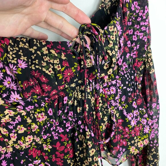 ASTR the Label Bloomfield Floral Halter Long Sleeve Top Womens Small - Picture 3 of 10